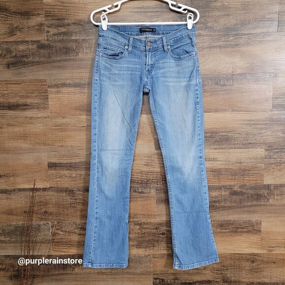 Vtg Levi's Jeans Size 5 Flare 524 Too Super Low Medium Light Wash Y2K Western - Picture 1 of 10